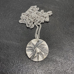 Peak Medallion in Oxidized Silver
